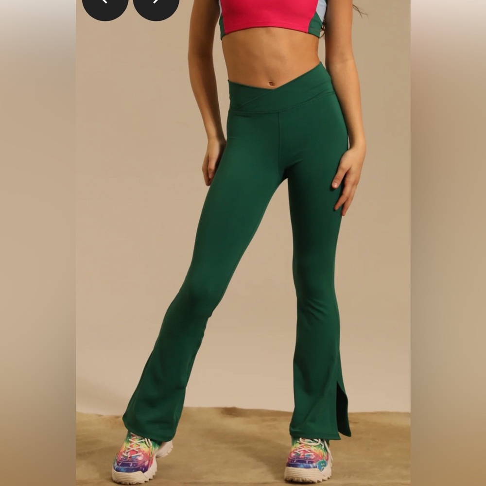 TIGER FRIDAY May Split Flare Pants- evergreen- size Child Large